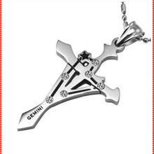 435双子座创意饰品十二星座系列钛钢男士项链