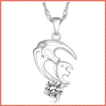 004饰品代理女款式小鱼儿银镀白金项链