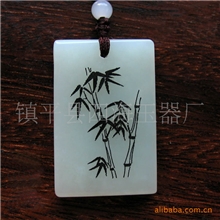 批发供应和田玉咬定青山不放松步步高升竹牌子苏扬工艺