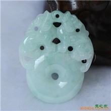 【厂家直销】A货老坑冰豆翡翠貔貅平安扣挂件吊坠