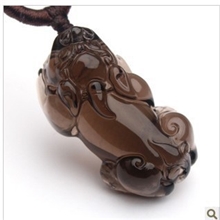 供应开光正品5A级冰种黑曜石貔貅吊坠情侣饰品开运招财辟邪