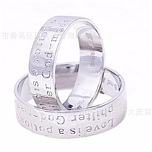 珠宝首饰bv厂家供应镀银情侣对戒韩式字母对戒