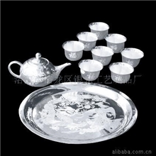 纯银茶具,纯银茶杯，纯银盘,纯银制品，银品，纯银茶具价格，工艺