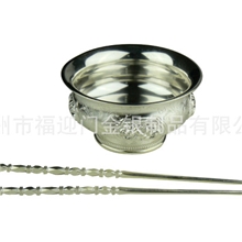 【大量供应】银碗银筷子银勺子手工纯银餐具纯银餐具套装