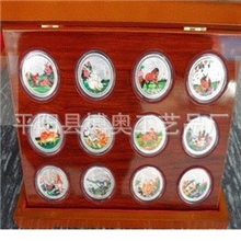 厂家直销定制彩色十二生肖纪念币纪念章