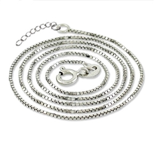 韩版女款镀白金盒子链925纯银项链欧美饰品批发单链爆款配链