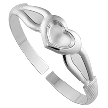 s999纯银手镯千足银手镯大式心型手镯