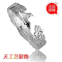 s999纯银手环千足银饰品现货供应批发厂家丹凤朝阳手镯