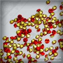 【乐卡水钻】厂家直销饰品配件小号桔红色尖底水钻批发ss3-ss20