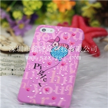 个性水钻苹果4s保护套影唯美贴钻手机壳爱疯4时尚厂家直销