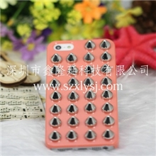供应最新朋克风苹果5代iphone4/4S手机壳水钻铆钉宝石套保护套