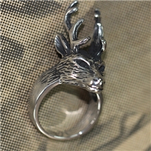 厂家直销钛钢潮男必备个性超酷的鹿王头戒指