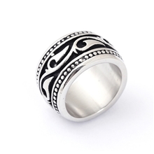 厂家直销浮雕花纹戒指辟邪转运戒指男士钛钢戒指超酷男士钛钢戒
