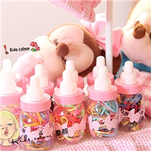 批发韩国版发头饰品儿童宝宝奶瓶强拉不断糖果色基础打底头筋发圈