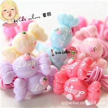 批发韩国版发头饰品儿童宝宝树脂仿真草莓糖果头筋发绳发圈头绳