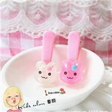 批发韩国版发头饰品儿童宝宝树脂可爱兔塑料发夹发卡刘海夹抓夹