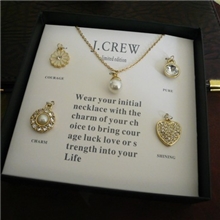 批发欧美外贸饰品j.cr*w原单5吊坠项链套装原装盒混批可代发货