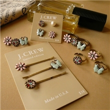 欧美外贸饰品批发j.*rew大牌原单复古发夹耳钉戒指套混批代发货