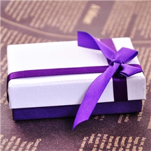 首饰盒韩版高级雅致蝴蝶结丝带方形项链盒紫色包装盒