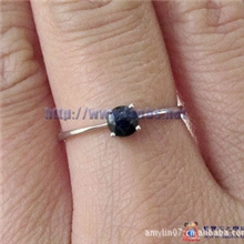 戒指批发天然蓝宝石戒指时尚韩版饰品可爱淑女款气质百搭