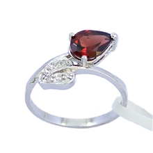 戒指批发女925银天然石榴石戒指正品天然水晶饰品