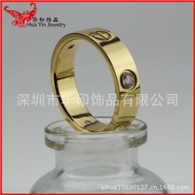 卡家LOVE系列戒指钻石螺丝戒指情侣戒指金色男女士戒指