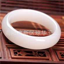厂家批发订做高仿和田玉白玉手镯外蒙料女款玉镯