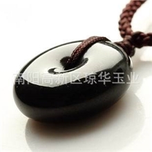 厂家供应和田玉平安扣平安扣批发天然和田玉墨玉平安扣挂件