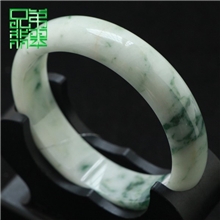 兄弟翡翠1975天然缅甸翡翠A货冰糯飘花翡翠手镯特价60mm