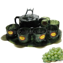 供应天然玉石功夫茶具/茶具批发/酒泉夜光杯/礼品