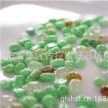 玉石批发/翡翠配件/三彩冰种/不规则片/翠色钱袋翡翠珠子DIY配件