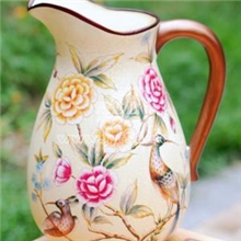 陶艺工艺品摆件/装饰品花插/欧式彩鸟壶CH35H