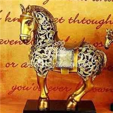 欧式树脂摆件/大号镶钻镂空马(带底座)497SBJ652Y