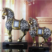 树脂欧式摆件/特大镶钻镂空马(带底座)496SBJ655Y