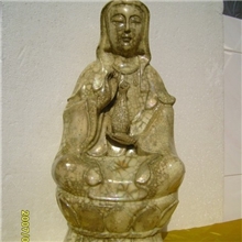 北宋陶胎影青滴水观音立像