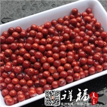 祥福美玉南红玛瑙柿子红火焰纹6mm10mm散珠珠子玫瑰红圆珠