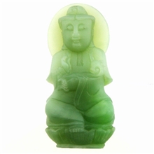 玉器批发销售和田玉碧玉鸭蛋青色精雕立体观音男士挂坠