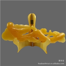 玉器批发销售米黄玉灵芝摆件灵芝如意摆件万事如意