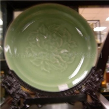 供应龙泉青瓷之二十五公分牡丹盘摆件（中国龙泉）