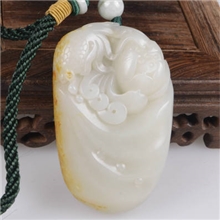 扬州品尚玉器行~皓雅~新疆和田籽玉流水生财（有原皮）扬州玉器