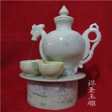 供应特色礼品套装，蓝田玉茶壶摆件，新礼品摆件