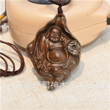 千年乌木金丝楠木挂件/木雕弥勒佛胸挂吊坠挂饰项链/一手货源