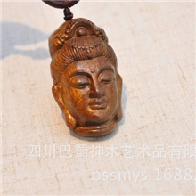 乌木金丝楠木吊坠挂件项链/木雕佛头吊坠/碳化木挂饰/礼品收藏品