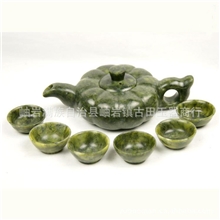 供应岫玉石精美茶具玉石茶壶玉石茶海玉石茶杯(图)