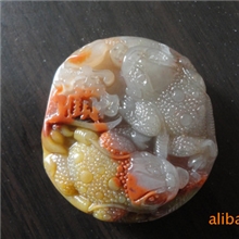 一件起批新疆彩玉玉器工艺品手玩件（招财进宝）
