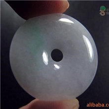 浅春带彩翡翠玉扣天然A货缅甸玉器平安扣批发