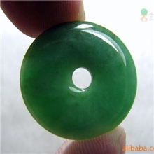 天然满色艳绿翡翠平安扣A货平安扣翡翠吊坠