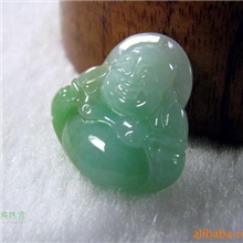 糯冰满色阳绿翡翠玉佛项坠天然A货缅甸翡翠玉器挂件