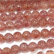 批发东海水晶批发AAA级天然草莓晶8MM散珠