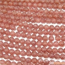 批发天然水晶批发AAA级天然草莓晶圆珠半成品6MM散珠